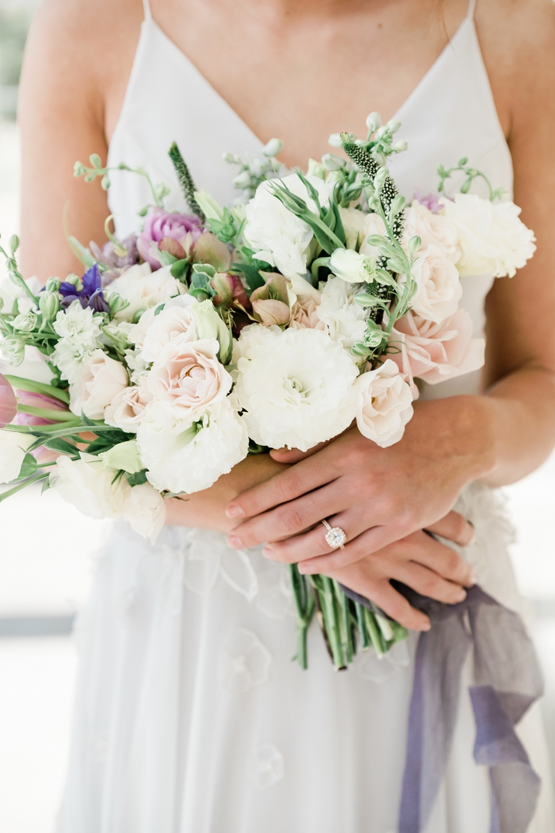 Blush and blue spring bouquet by Prim And Lovely - Dallas Wedding | White Orchid Photography