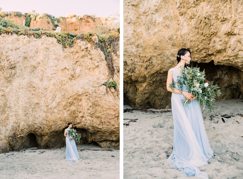 Seaside Bridals with Blue Wedding Gown | White Orchid Photography