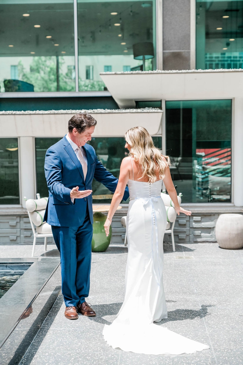 First look with dad at The Statler Hotel in Dallas, Texas | White Orchid Photography