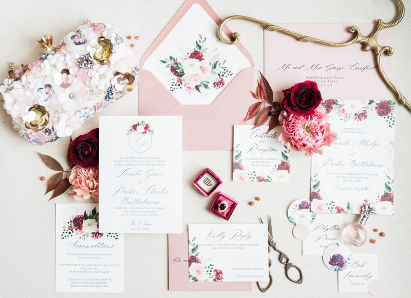Blush pink and red wedding inspiration and details