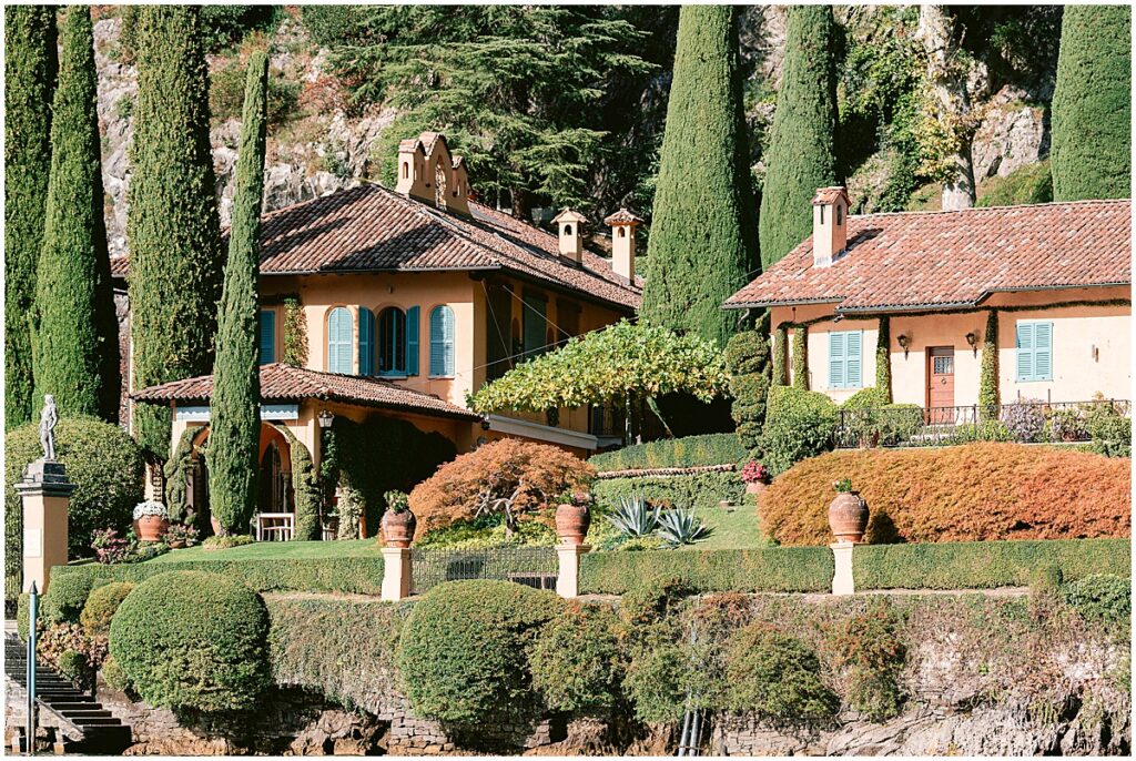 Italian villas on the shores of Lake Como, Italy