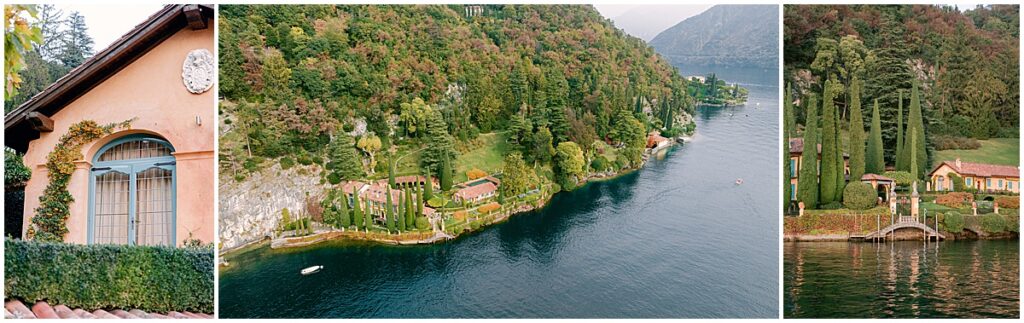 View of Villa La Cassinella on Lake Como Italy